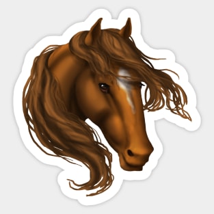 Horse Head - Chestnut Star Sticker